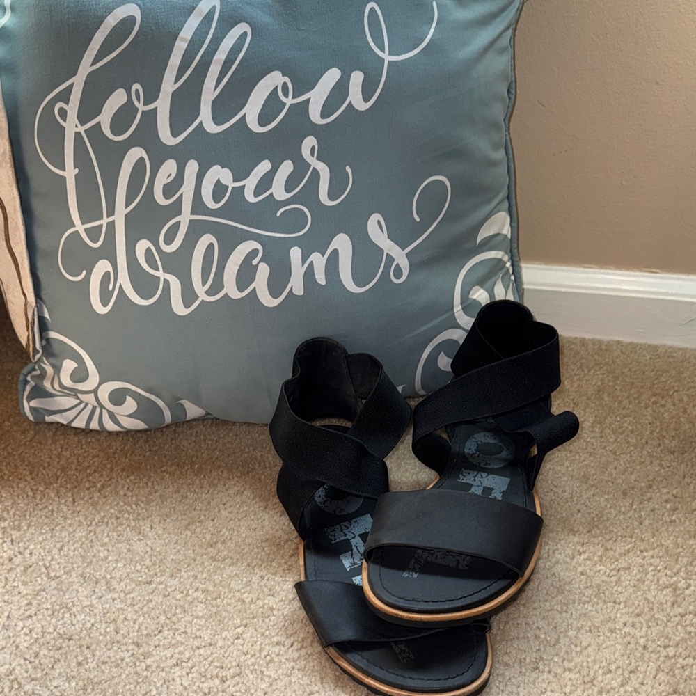 Sorel Black Strappy Sandals